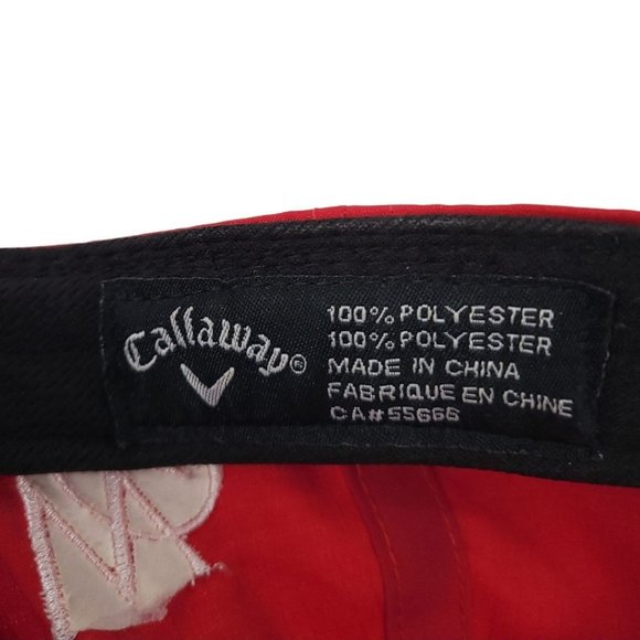 Callaway Metallic Logo Adjustable Strapback Golf Cap Baseball Trucker Hat Red - Picture 12 of 12